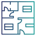 Ikona nowych przestrzeni biurowych i produkcyjnych